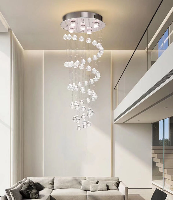 Stylish Spiral Faux Crystal Chandelier Light