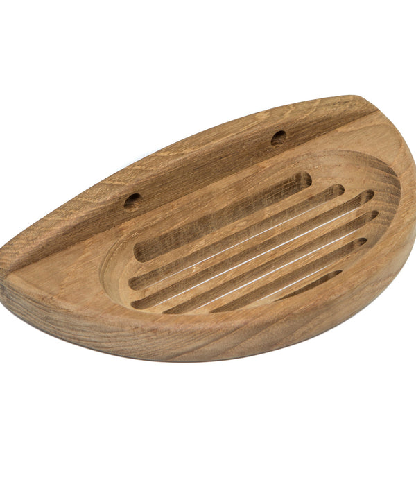 Traditional Solid Teak Wall Mount Oval Soap Dish