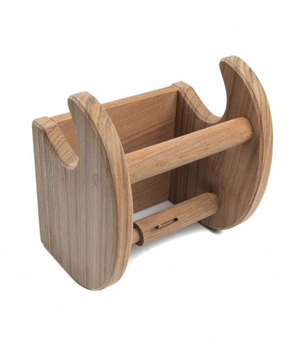 Traditional Solid Teak Magazine and Toilet Paper Holder