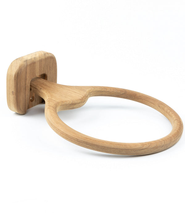 Traditional Solid Teak Wall Mount Towel Ring