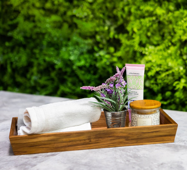 Traditional Solid Teak Vanity Tray