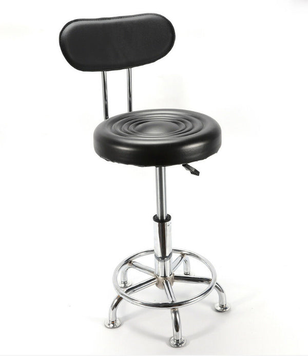 Modern Adjustable Black Faux Leather Swivel Bar Chair