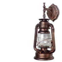 Rustic Yellow Bronze Metal Lantern Hanging Outdoor Wall Lamp