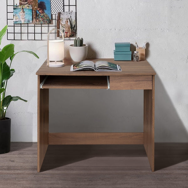 Minimalist Walnut Computer Table with Keyboard Tray