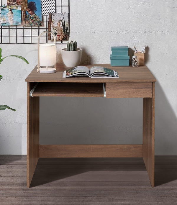 Minimalist Walnut Computer Table with Keyboard Tray