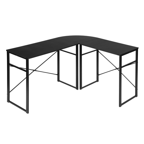 Modern Geo Black L Shape Computer Table