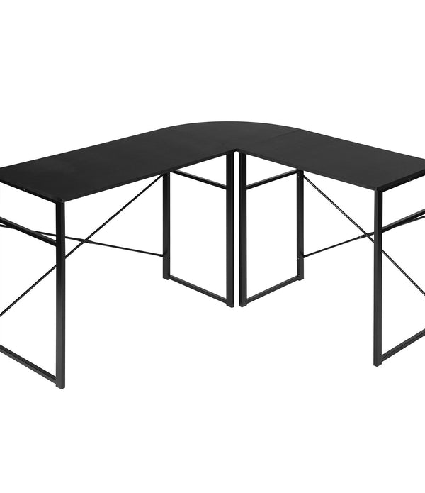 Modern Geo Black L Shape Computer Table