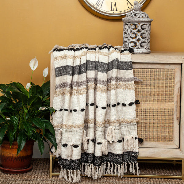 Multicolor Boho Textured Woven Handloom Throw