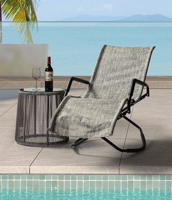 Charcoal Outdoor Reclining Chaise Lounge