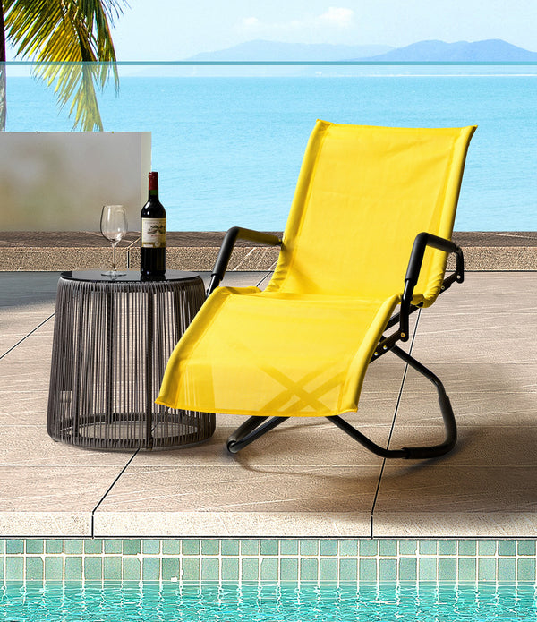 Yellow Outdoor Reclining Chaise Lounge