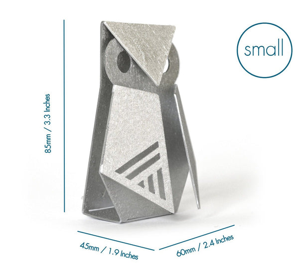 Aluminum Mini Owl Origami Geometric Sculpture