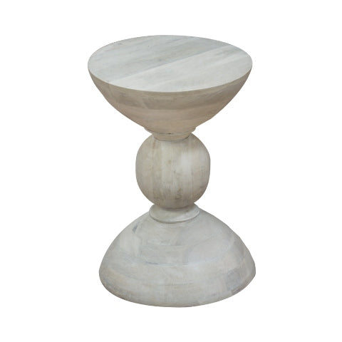 Modern Natural Mango Hourglass Style Wood Side Table