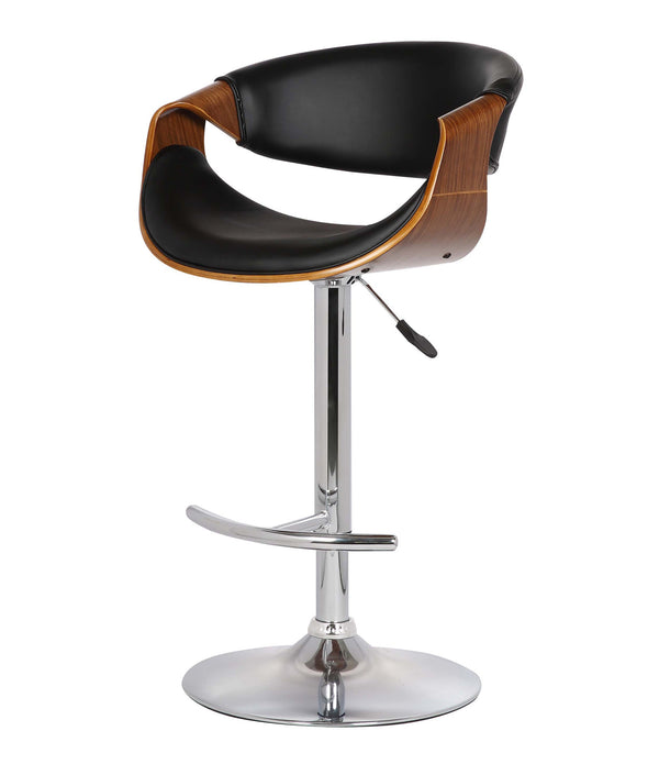 Mod Adjustable Black Faux Leather Swivel Bar Stool